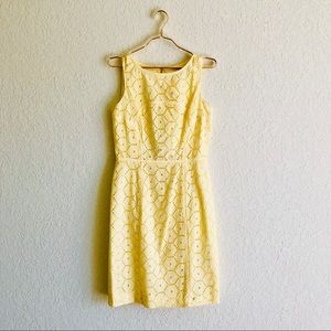 Antonio Melani Yellow Eyelet Bateau Neck Dress 💛
